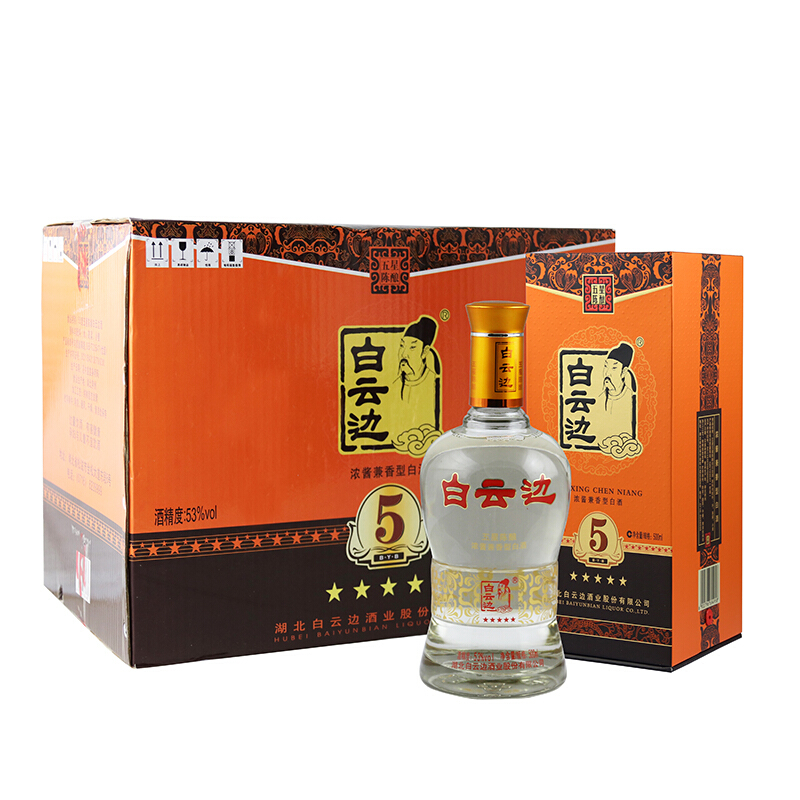 白云边酒53度五星陈酿500ml*6瓶整箱【价格,品牌,酒评,介绍,图片】